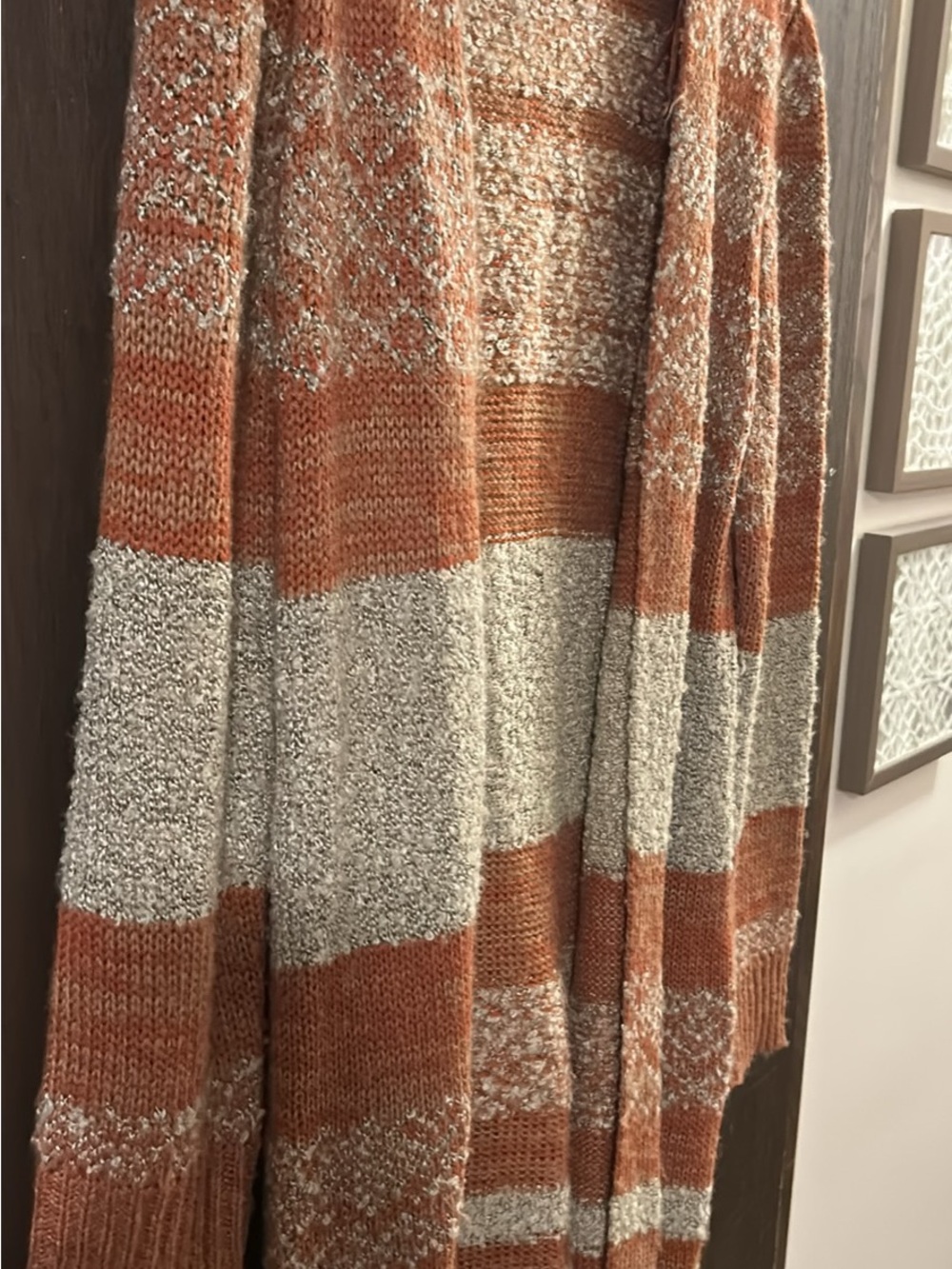 Alyx Orange and Cream Striped Knit Throw